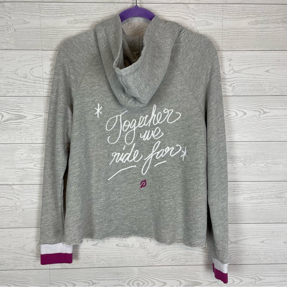 Peloton Together We Ride For Embroidered Hoodie Size Medium Gray - Picture 7 of 9